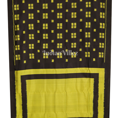 Black Green Contemporary Odisha Handloom Silk Saree