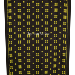 Black Green Contemporary Odisha Handloom Silk Saree