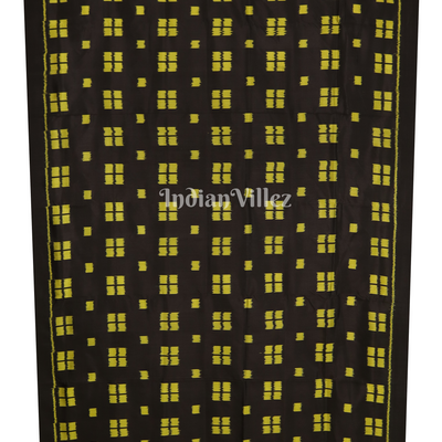 Black Green Contemporary Odisha Handloom Silk Saree