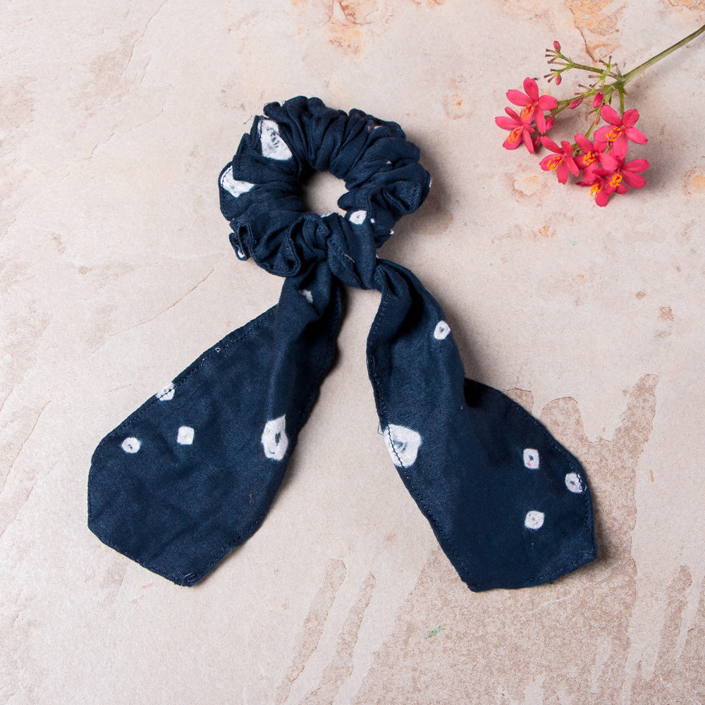 Bandhani Tie-Dye Cotton Elastic Hair Bands/Scarf Ponytail Holder/Scrunchie Ties