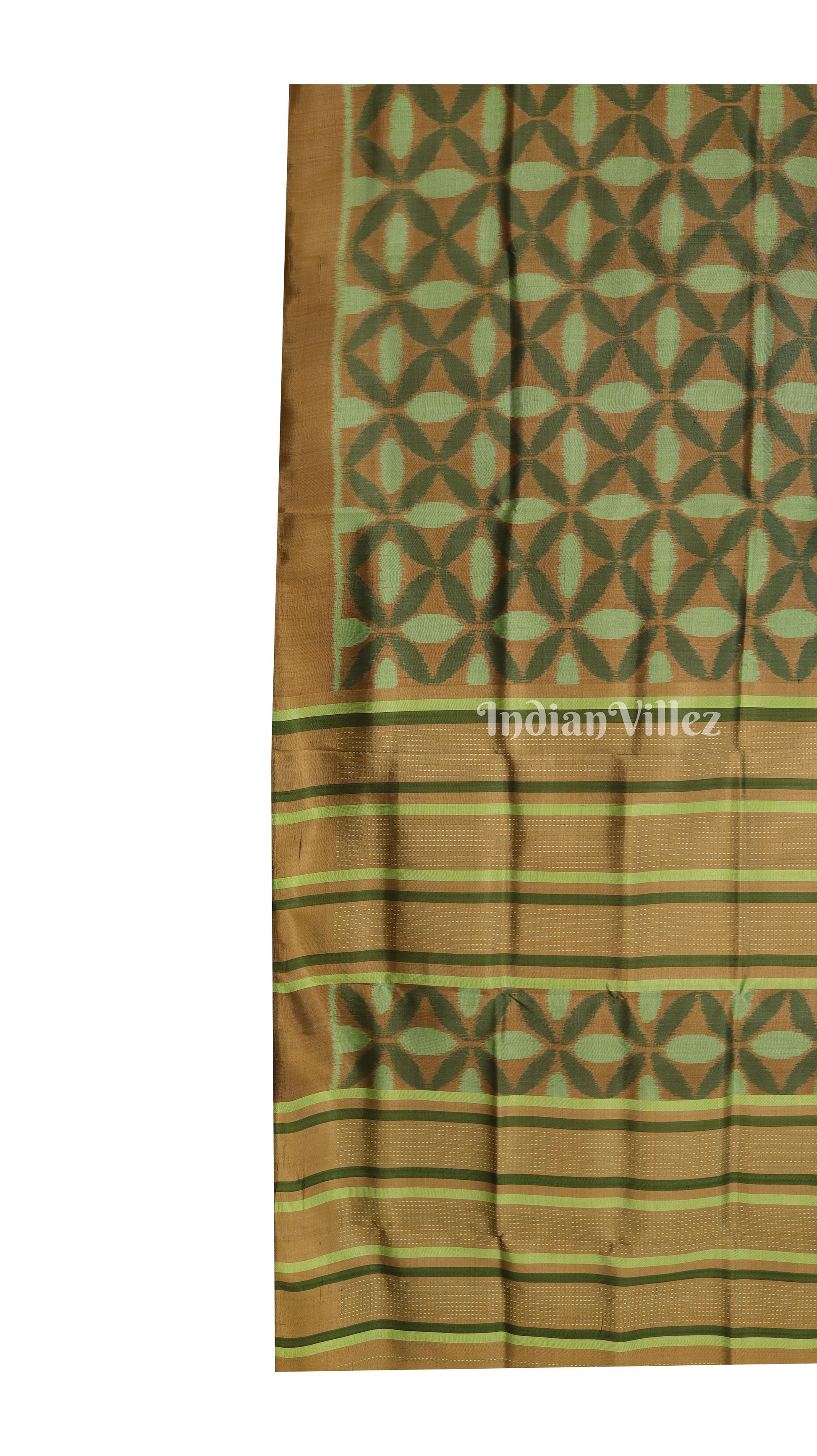 Pista Green Odisha Ikat Contemporary Silk Saree