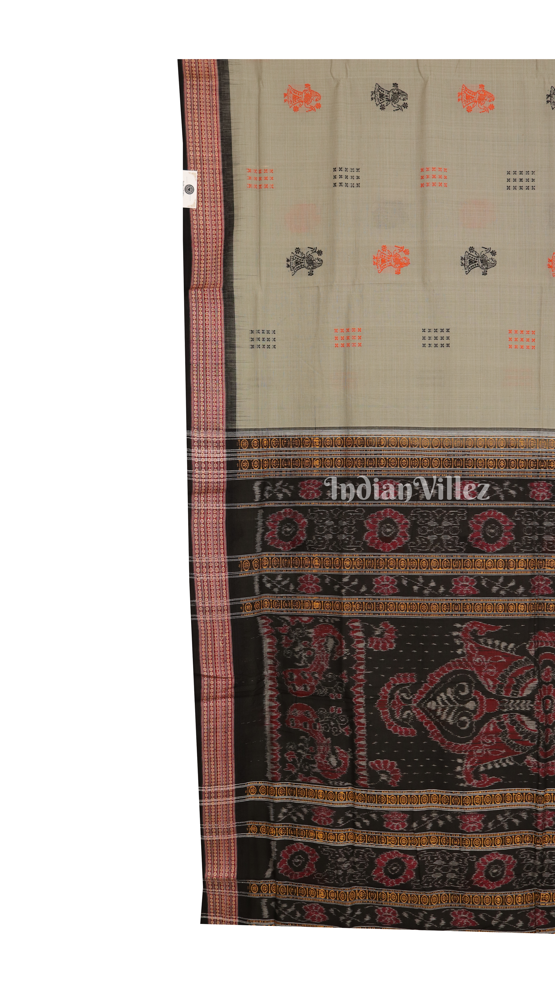 Grey Odisha Handloom Doll Bomkai Cotton Saree