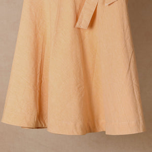 Beige - Plain Handloom Jhiri Cotton Wrap Around Skirt