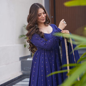 Khushi blue cotton suit set