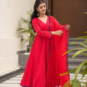 Inferno red angrakha suit set