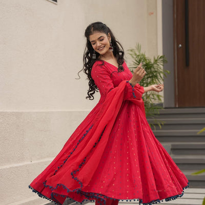 Inferno red angrakha suit set