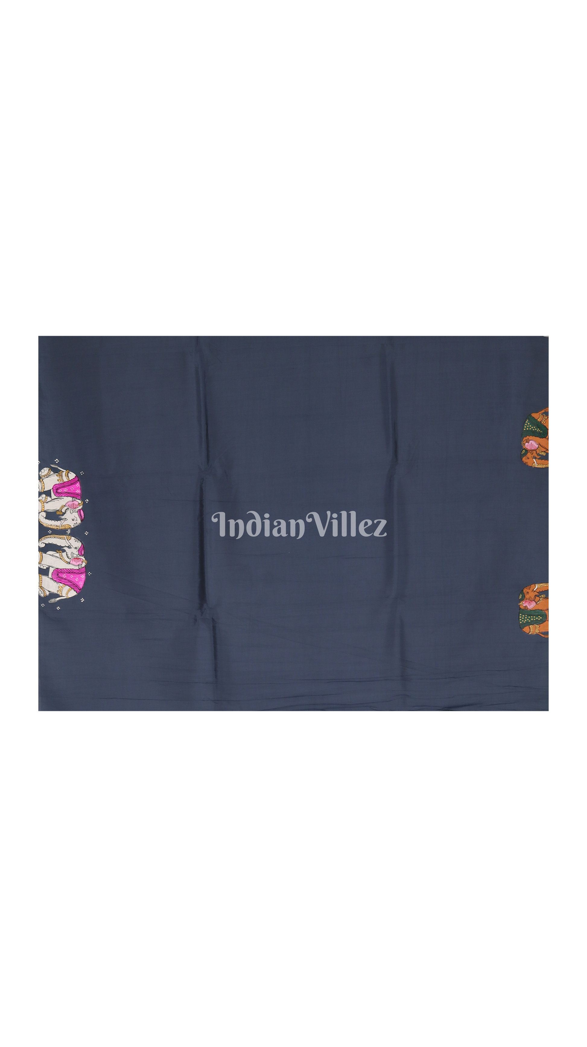 Gray Doli Barat Theme Hand-Painted Pattachitra Saree