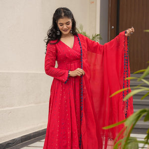 Inferno red angrakha suit set