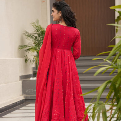 Inferno red angrakha suit set