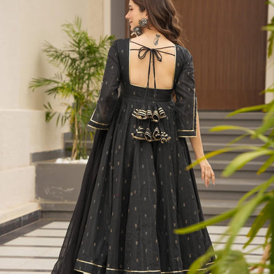 Mystery black cotton suit set