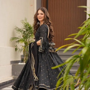 Mystery black cotton suit set