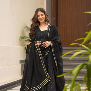 Mystery black cotton suit set