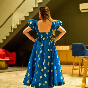 Blue aura organza suit set