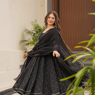 Mystery black cotton suit set