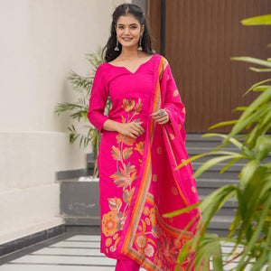 Swan pink muslin suit set