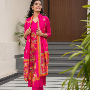 Swan pink muslin suit set