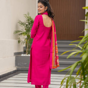 Swan pink muslin suit set