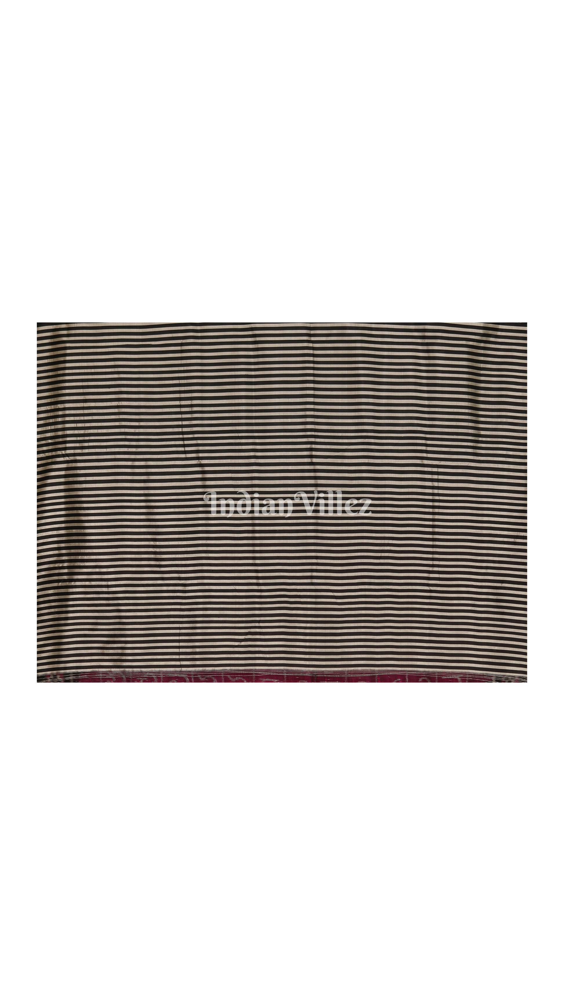 Rani Pink Odia Varnamala Contemporary Silk Saree with Pasapali Border