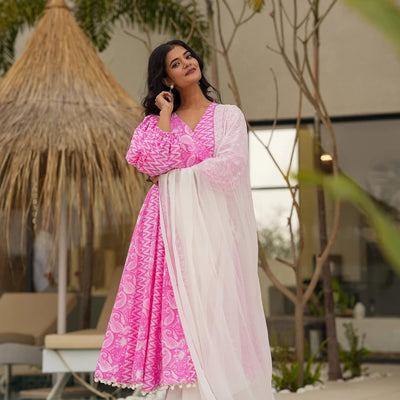 Ocean pink cotton suit set