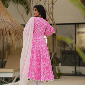 Ocean pink cotton suit set