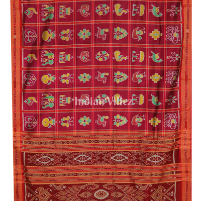 Rani Pink Odisha Handloom Nabakothi Khandua Silk Saree