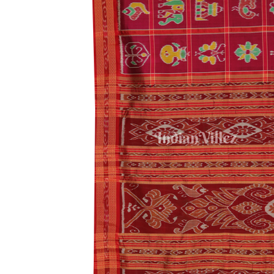 Rani Pink Odisha Handloom Nabakothi Khandua Silk Saree