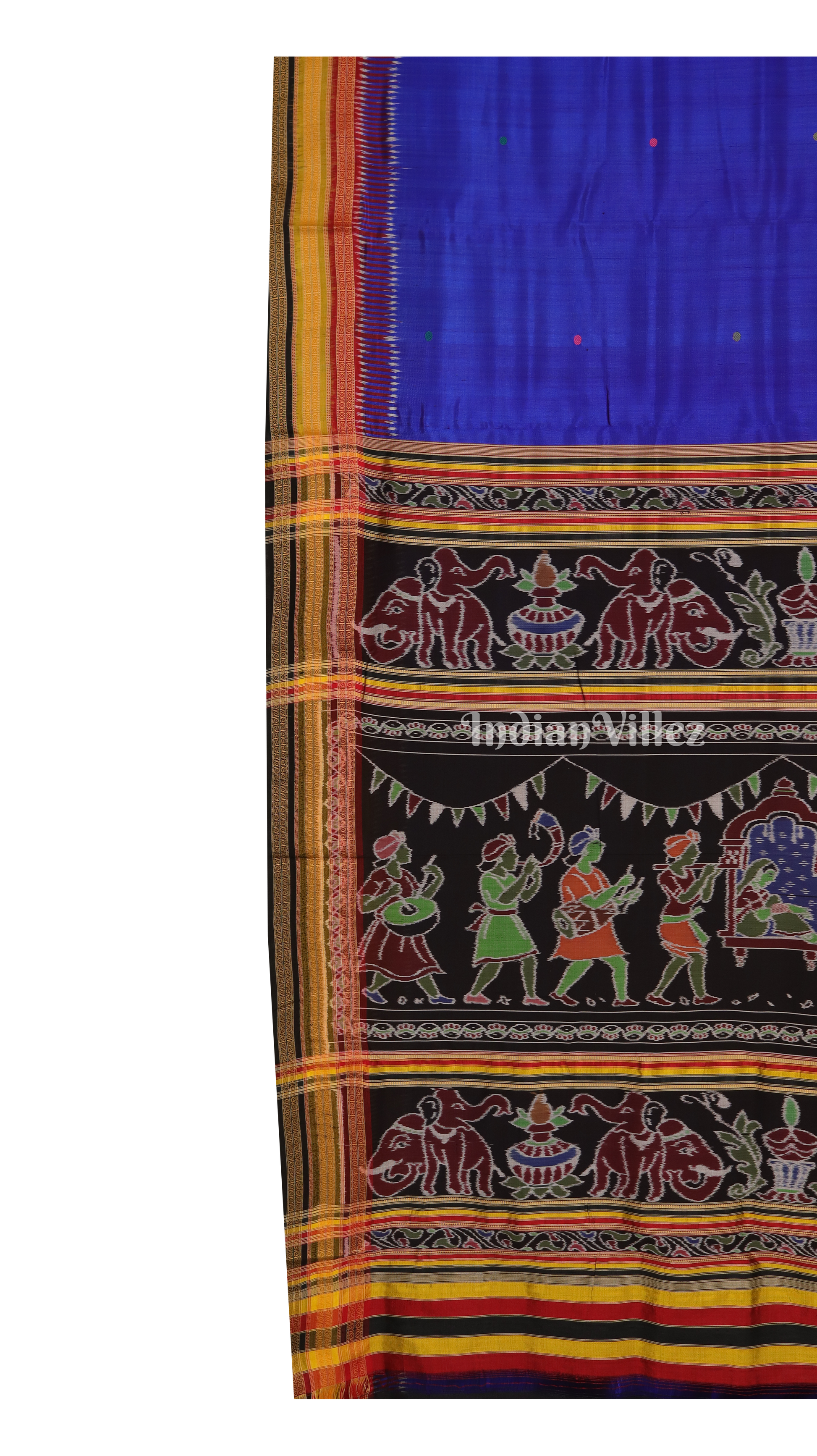 Blue Doli Barat Kathiphera Odisha Ikat Khandua Silk Saree