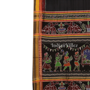 Black Doli Barat Kathiphera Odisha Ikat Khandua Silk Saree