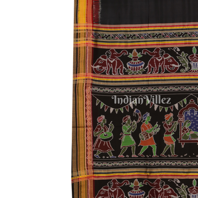 Black Doli Barat Kathiphera Odisha Ikat Khandua Silk Saree