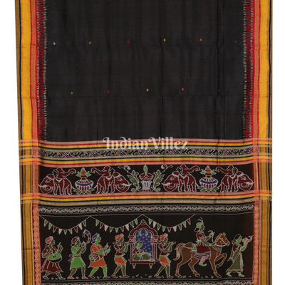 Black Doli Barat Kathiphera Odisha Ikat Khandua Silk Saree