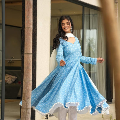 carolina blue cotton suit set