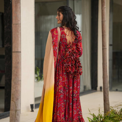 Pahel red rayon maxi