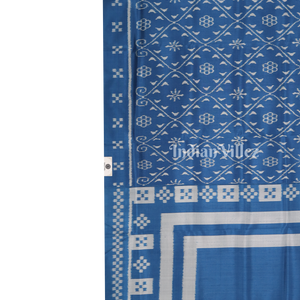 Peacock Blue Contemporary Odisha Handloom Silk Saree