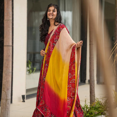 Pahel red rayon maxi