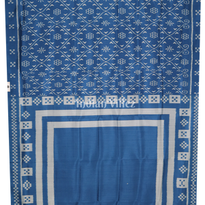 Peacock Blue Contemporary Odisha Handloom Silk Saree