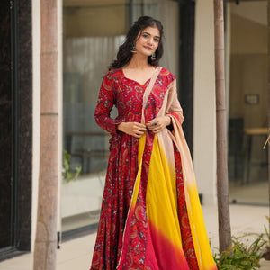 Pahel red rayon maxi