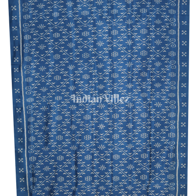 Peacock Blue Contemporary Odisha Handloom Silk Saree