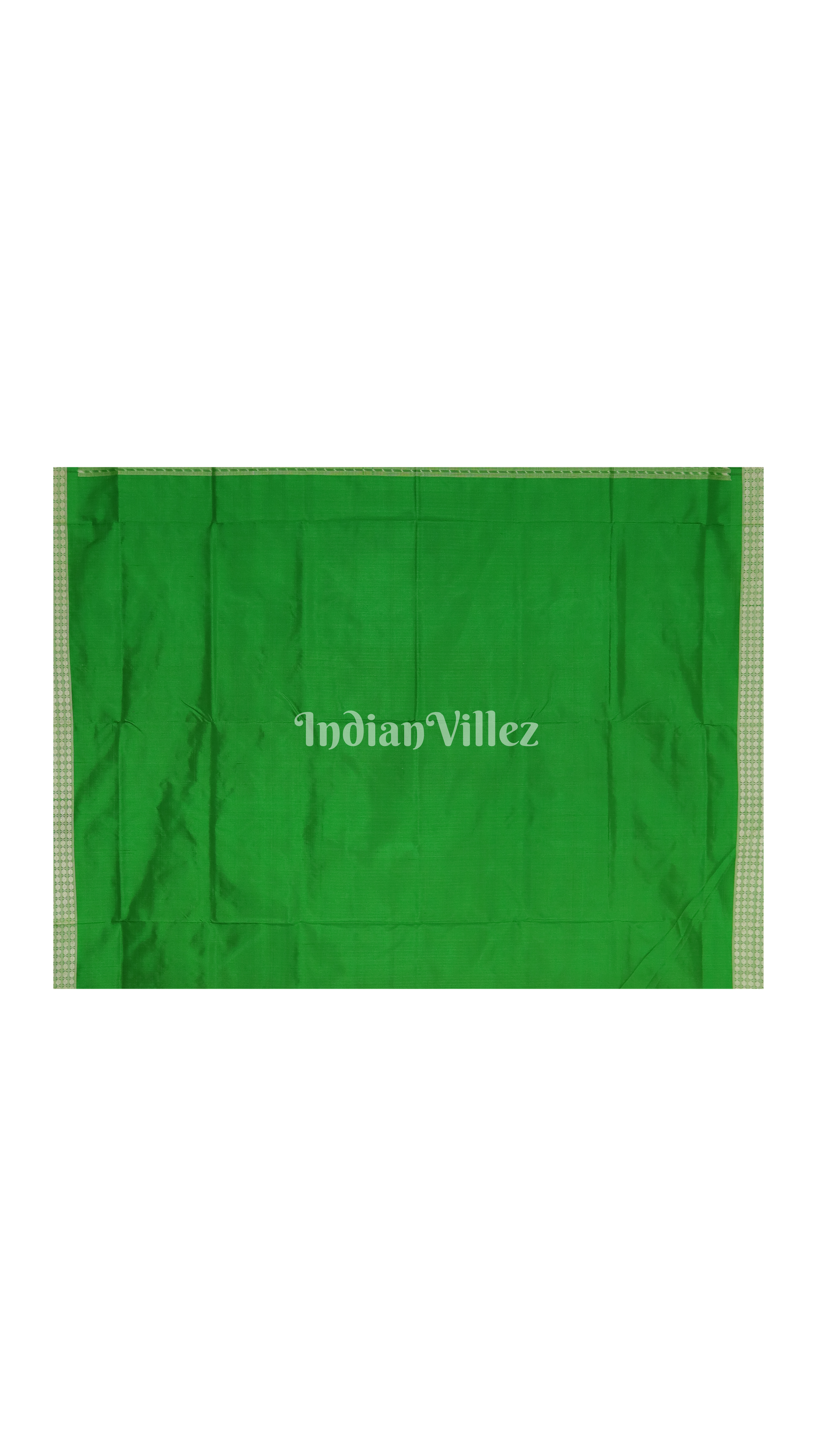 Red Green Laxmi Pada & Shankha Theme Sambalpuri Silk Saree