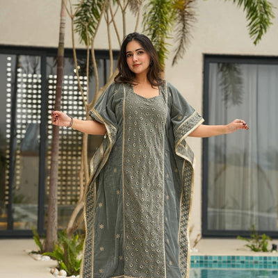 Soft Blush velvet kaftan
