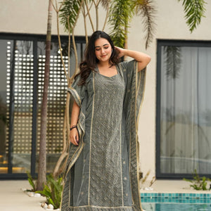 Soft Blush velvet kaftan