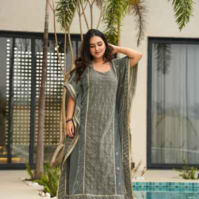 Soft Blush velvet kaftan