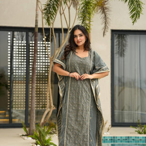 Soft Blush velvet kaftan
