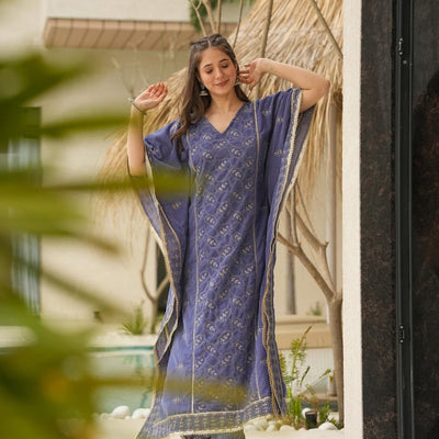 Flamingo chic velvet kaftan
