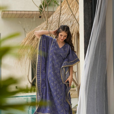 Flamingo chic velvet kaftan