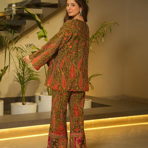 Prestige green embroidered co-ord set