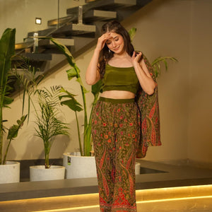 Prestige green embroidered co-ord set