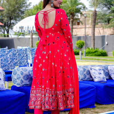 Cinnabar embroidered suit set