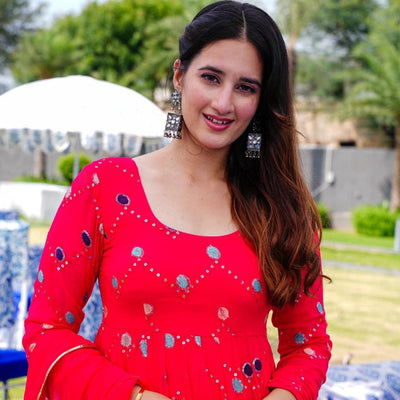 Cinnabar embroidered suit set