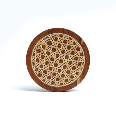 Brown - Rosemary Walnut Disc Wicker Trivet