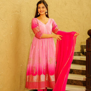 paradise pink silk nyra suit